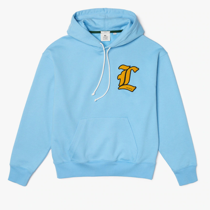 Sweatshirt unisexe Lacoste L!VE loose fit à capuche badge L chez DM'S