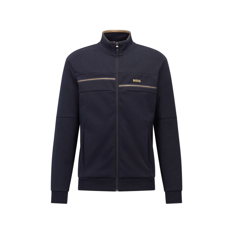 Le Sweat Zippé Boss Bleu Marine est chez DM'Sports Lyon