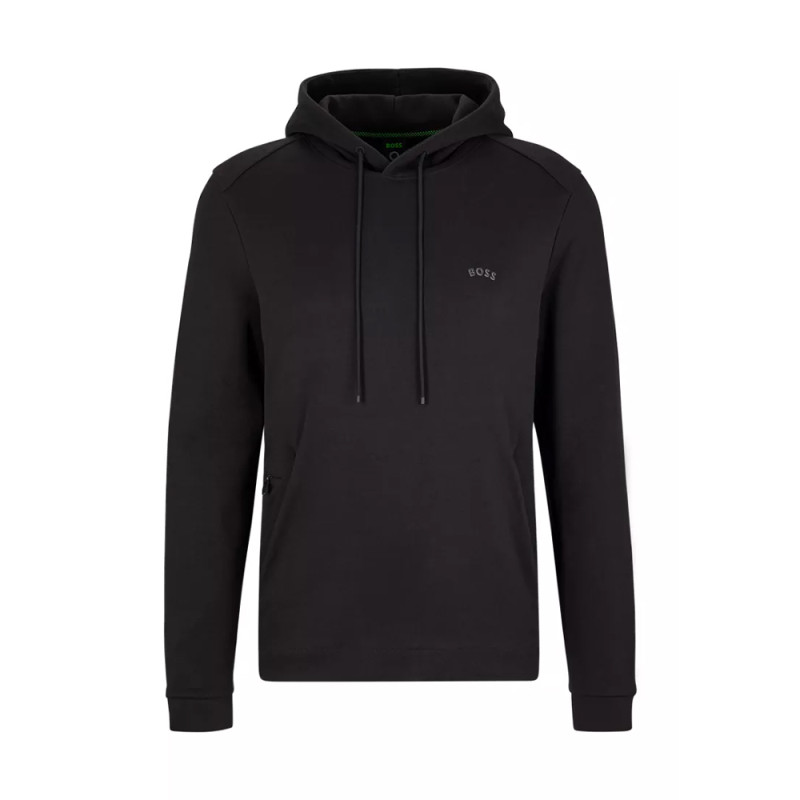 Sweat à capuche Boss en coton biologique SOODY CURVED Chez DM'Sports