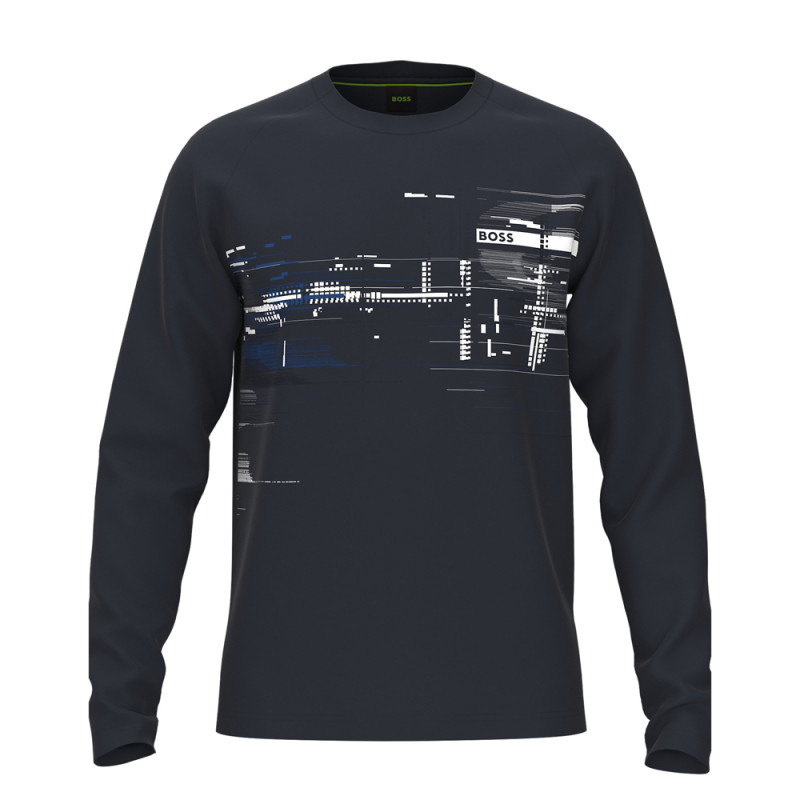 T-shirt BOSS en coton biologique avec logo et motifs Chez DM'Sports