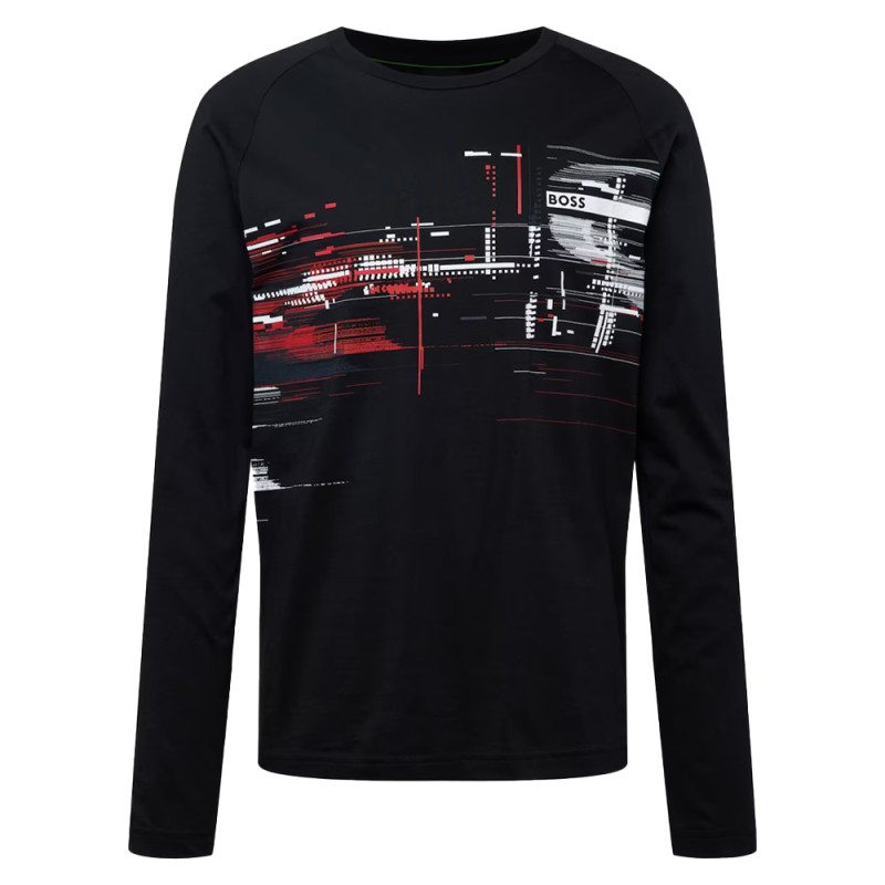 T-shirt BOSS en coton biologique avec logo et motifs Chez DM'Sports