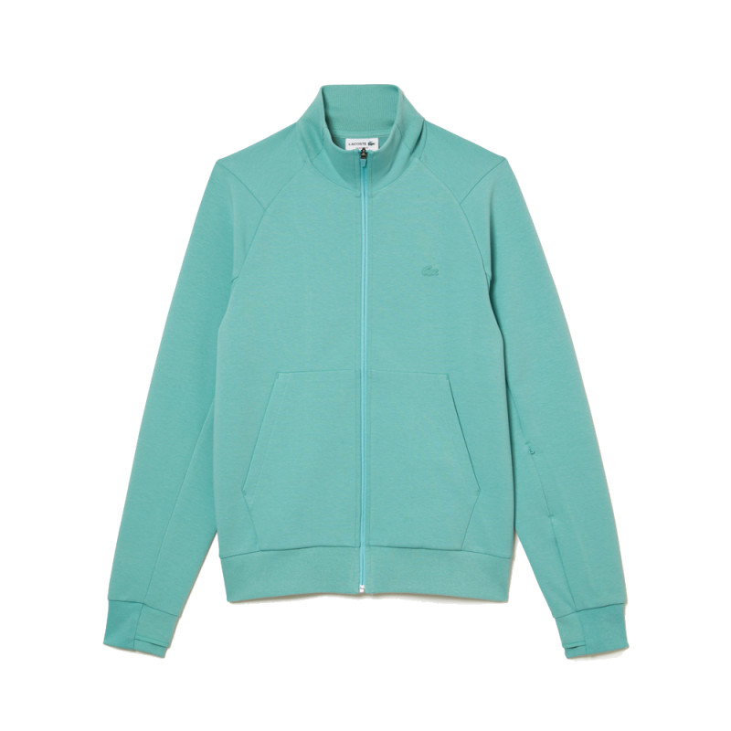 Sweatshirts zippé uni col montant Lacoste coton mélangé chez DM'Sports