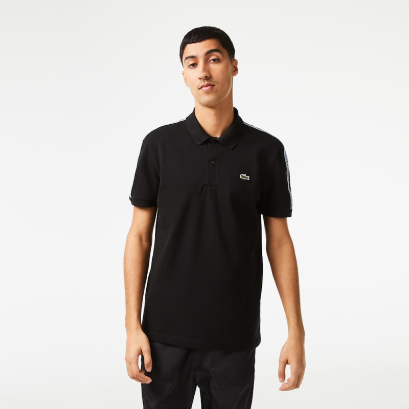 Polo homme Lacoste à bandes siglées en mini piqué chez DM'Sports