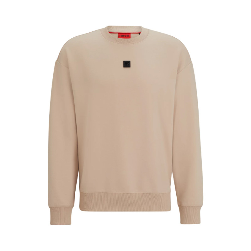 Sweat Hugo regular fit en coton stretch à logo revisité Chez DM'Sports