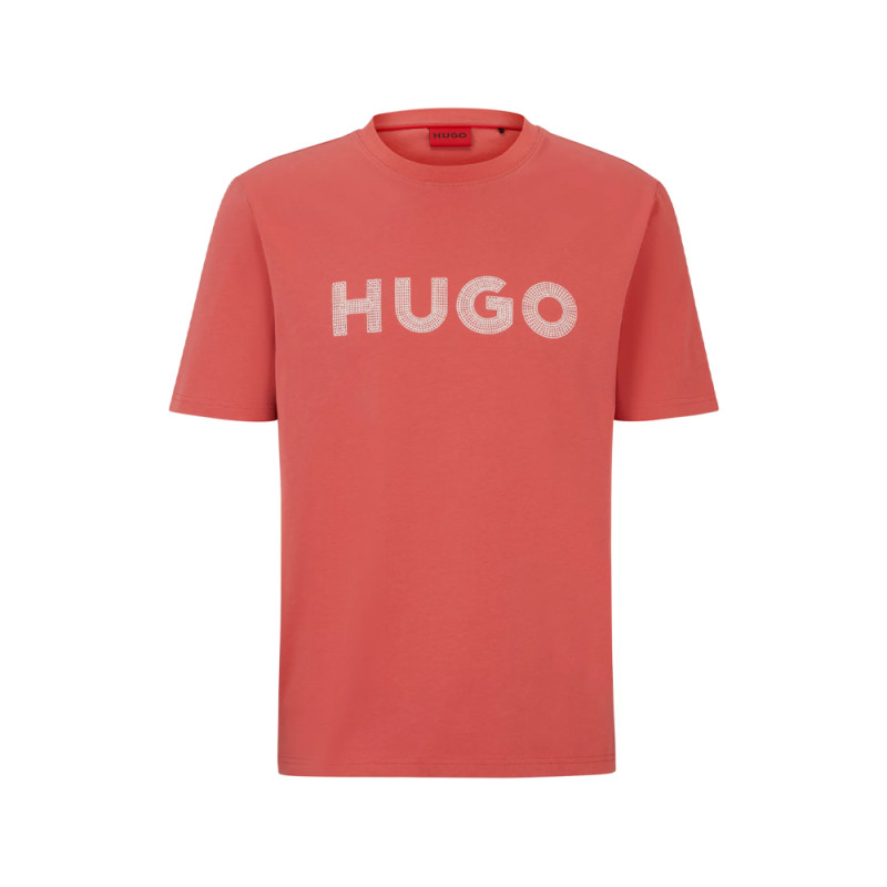 T-Shirt Hugo en jersey de coton avec logo au crochet Chez DMS