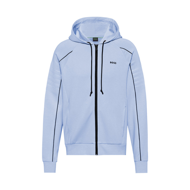 Sweat à capuche zippé en coton stretch avec motif artistique Chez DMS