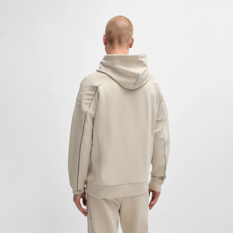 Sweat à capuche zippé en coton stretch avec motif artistique Chez DMS