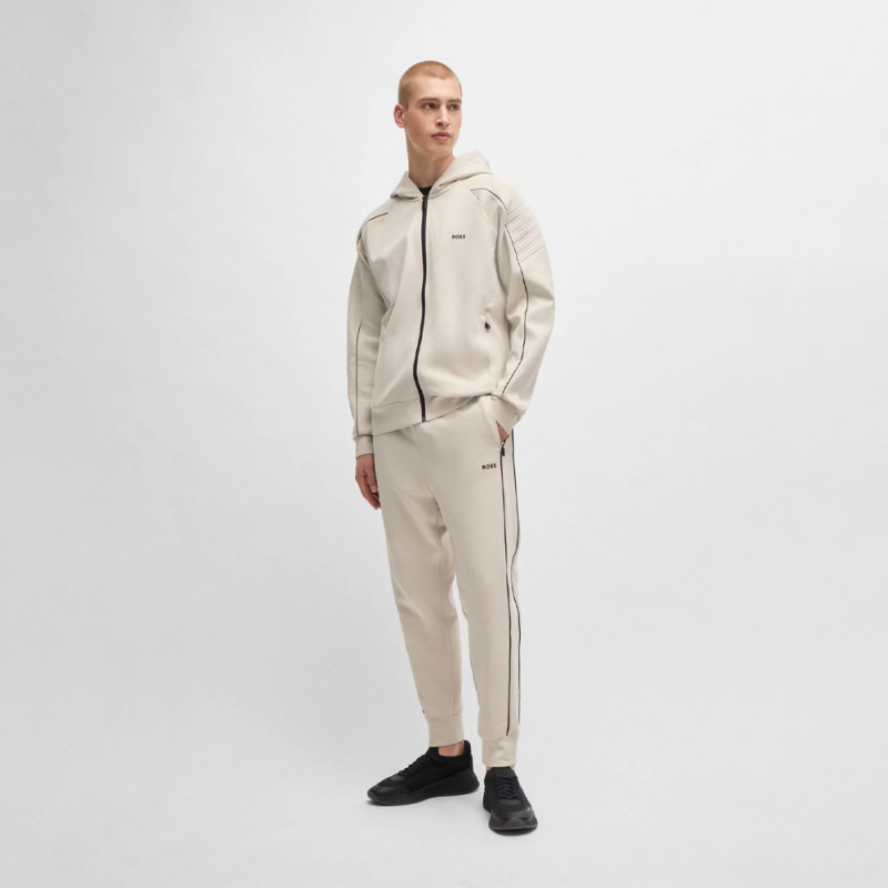 Sweat à capuche zippé en coton stretch avec motif artistique Chez DMS