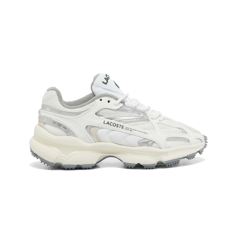 Baskets Lacoste L003 2K24 Blanches et Grises Chez DM'Sports