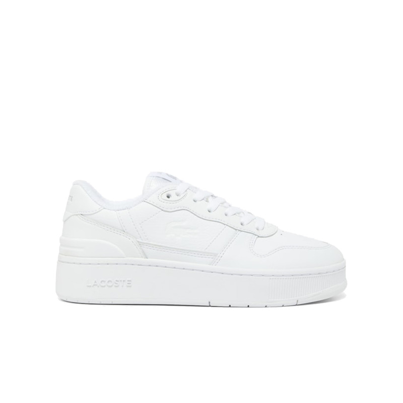 Baskets Lacoste T-Clip Platform Femme en cuir Blanches Chez DM'Sports