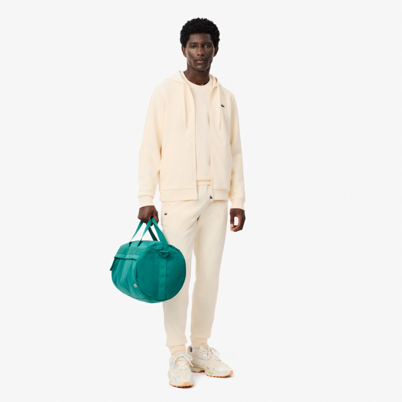 SWEATSHIRT ZIPPÉ LACOSTE A EMPIÈCEMENTS EN MESH ÉCRU | DM'SPORTS