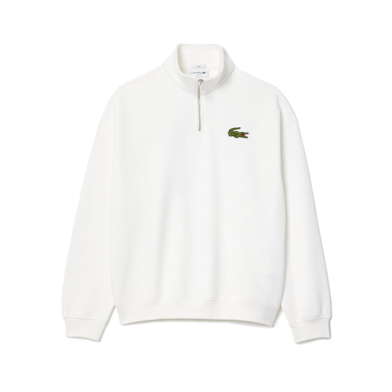 Sweatshirt Lacoste col zippé loose fit avec badge Chez DM'Sports Lyon