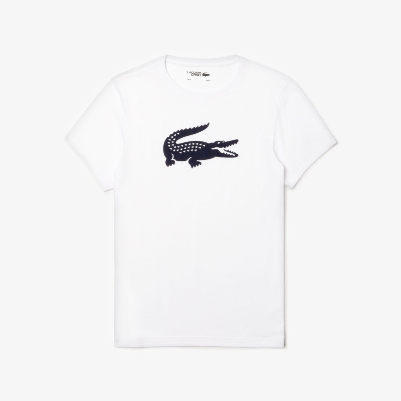 T-shirt Tennis Lacoste SPORT blanc/bleu crocodile oversize - DM'Sports