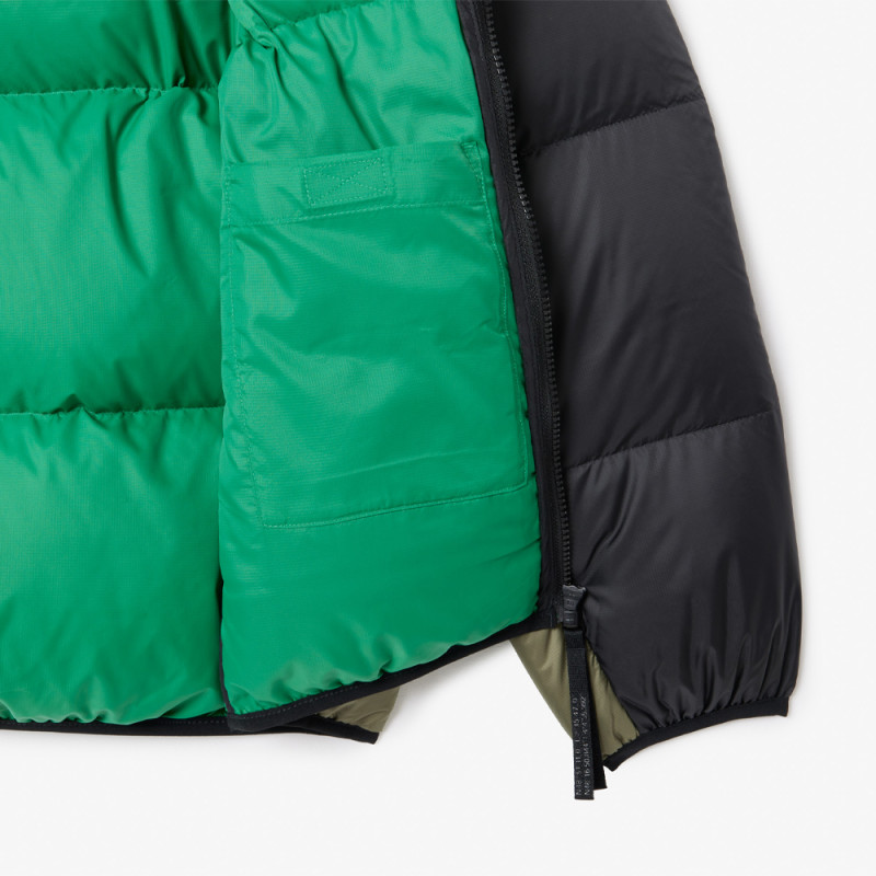 Doudoune verte Lacoste color-block déperlante Chez DM'Sports