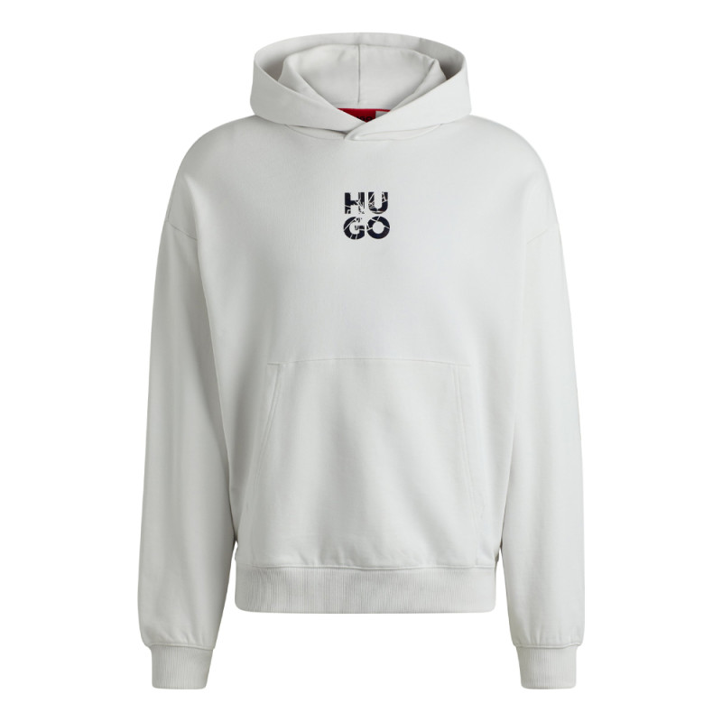 Sweat à capuche Hugo en coton éponge avec logo superposé Chez DMS