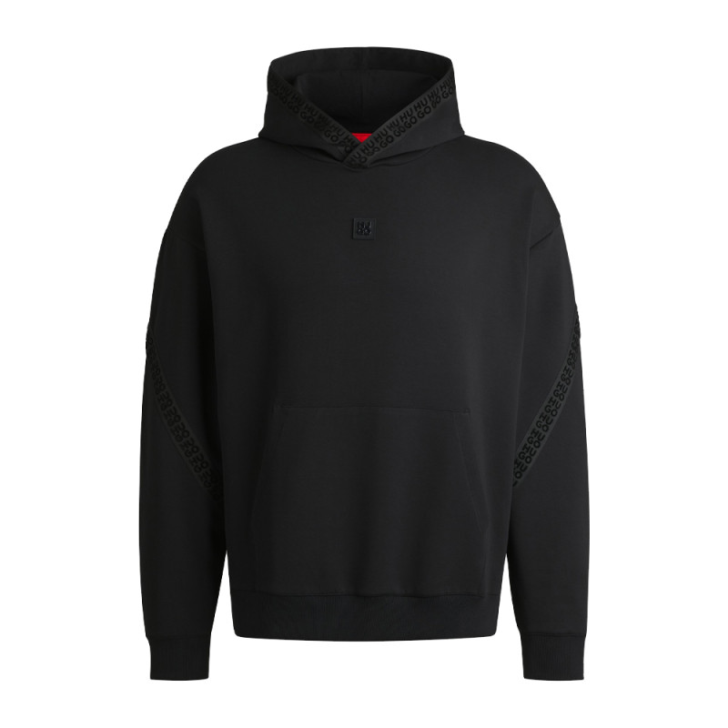 Sweat à capuche relaxed en coton stretch avec logo Hugo Chez DM'Sports