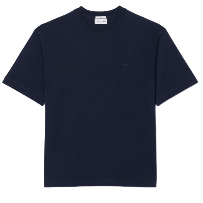 T-shirt  Lacoste -Bleu nuit- loose fit jersey épais unisexe chez DM'Sports