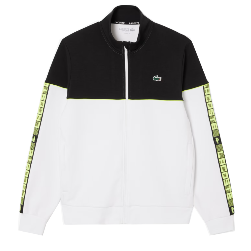 Sweatshirt zippé  Lacoste - Blanc - Tennis color-block Chez DM'Sports Lyon